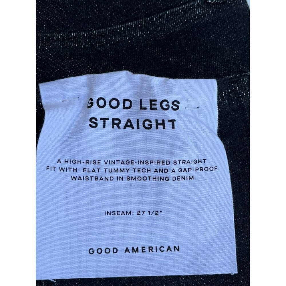 Good American Black Denim Good Legs Straight Cashmere Jeans - Picture 5 of 16
